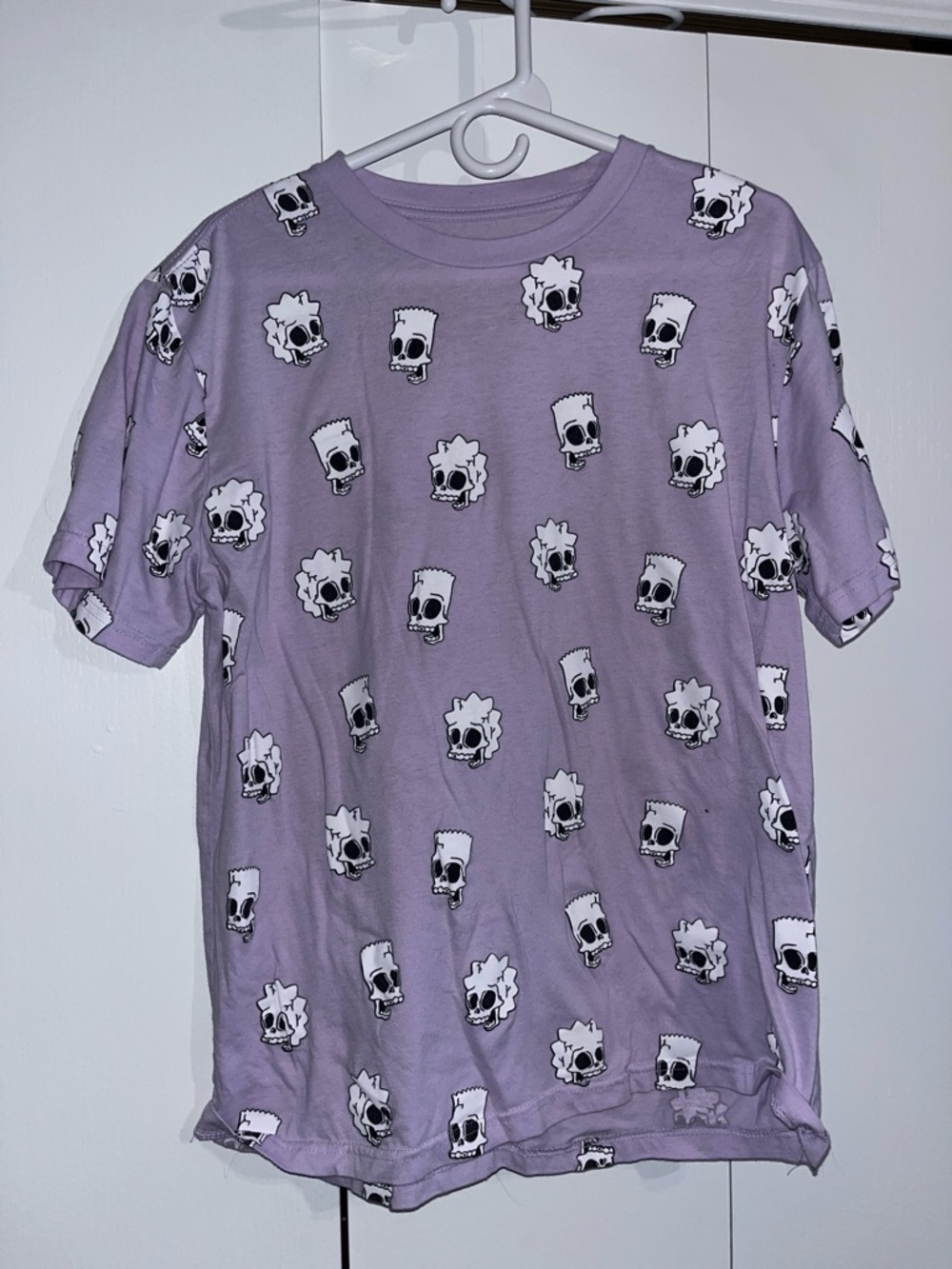 Purple Skull Pattern Short Sleeve Tee
